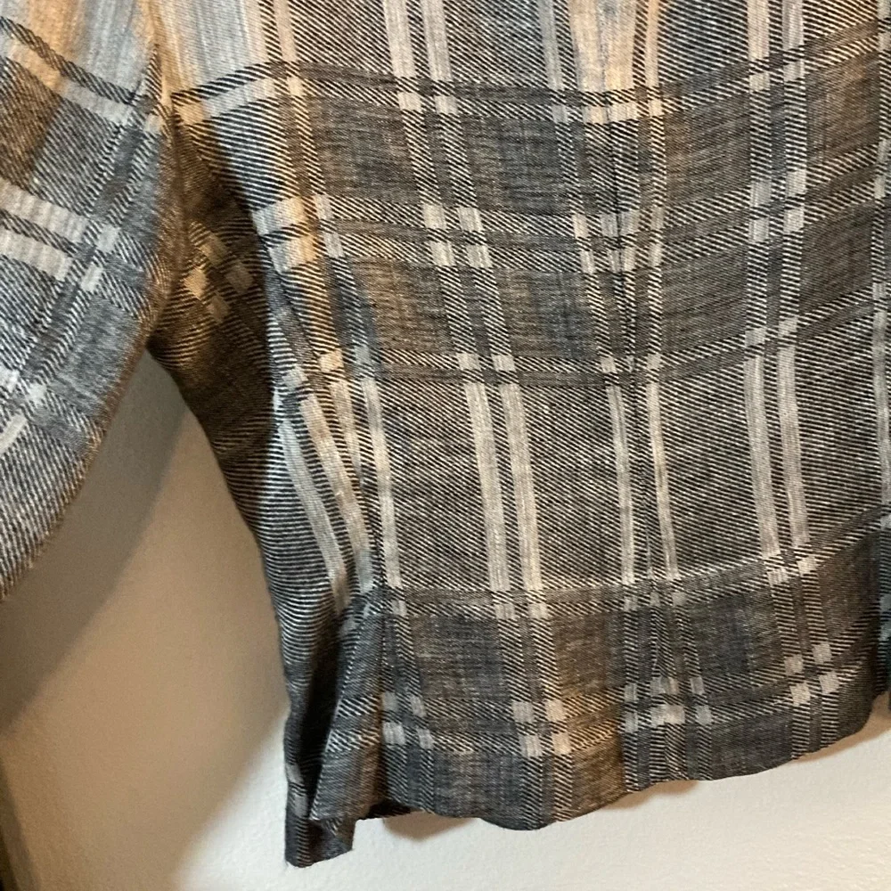 Vintage Dior Boutique Ruffle Collar Plaid Lightweight Blazer Size M